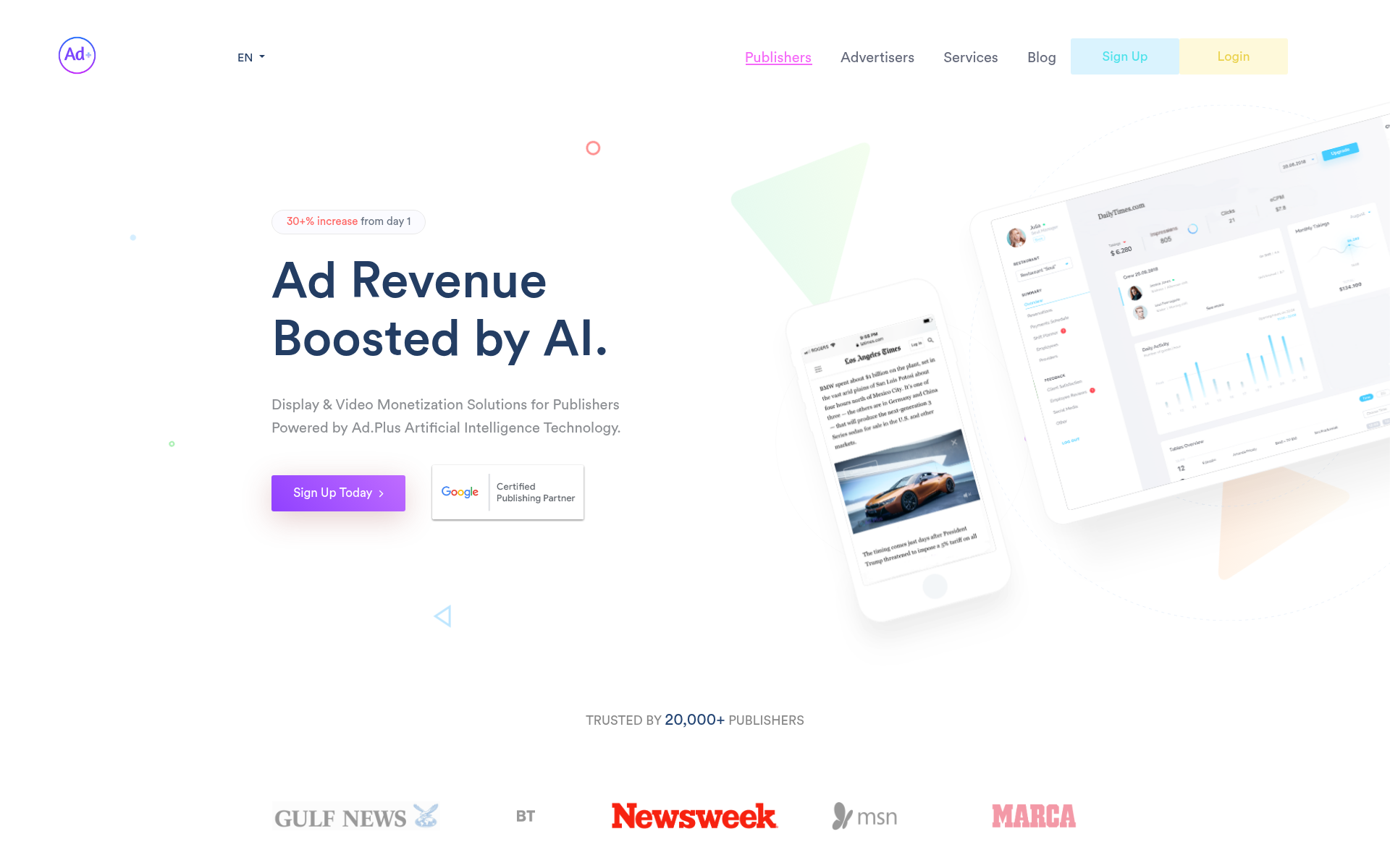 Screenshot of ad.plus