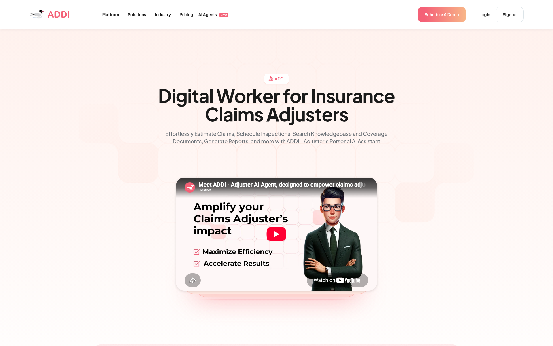 Screenshot of addi.claims