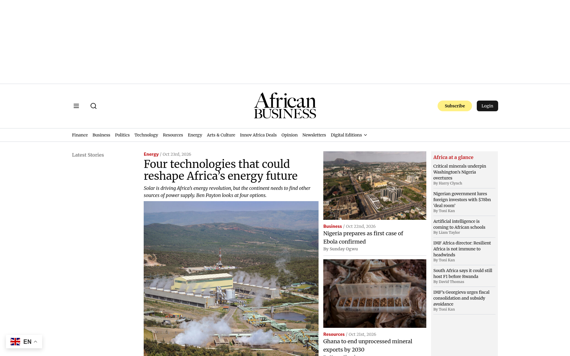 Screenshot of african.business