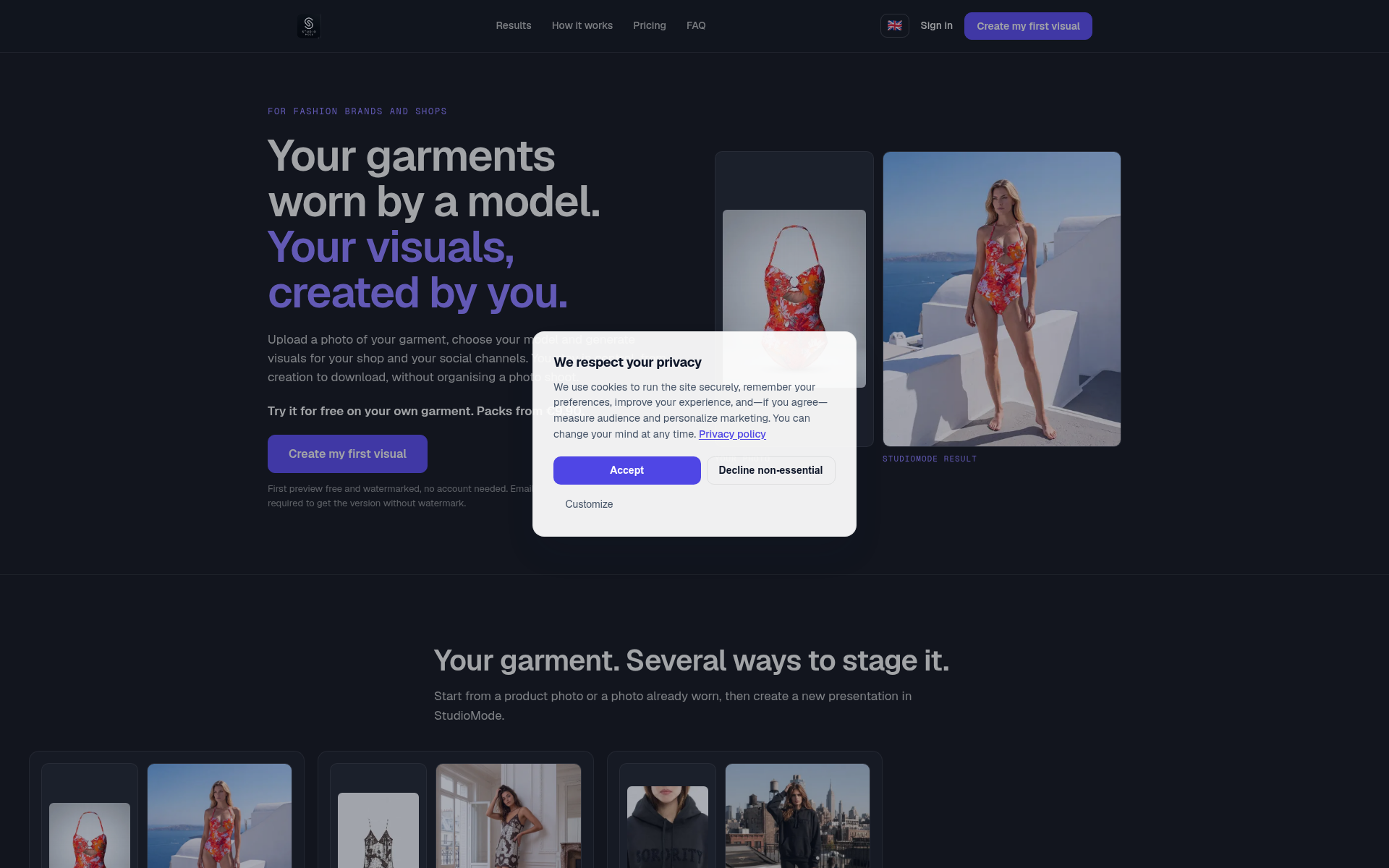 Screenshot of agency.clothing