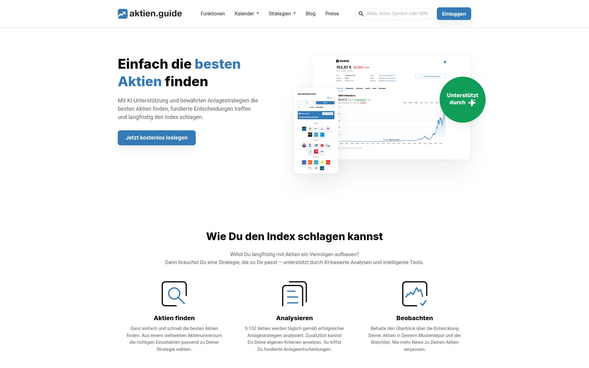 Screenshot of aktien.guide