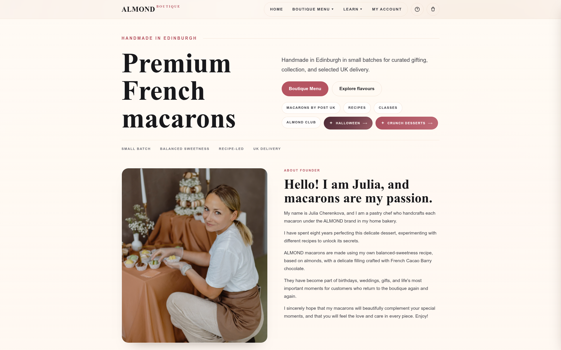 Screenshot of almond.boutique
