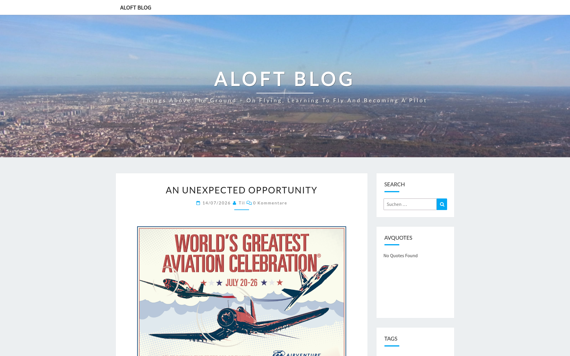 Screenshot of aloft.aero