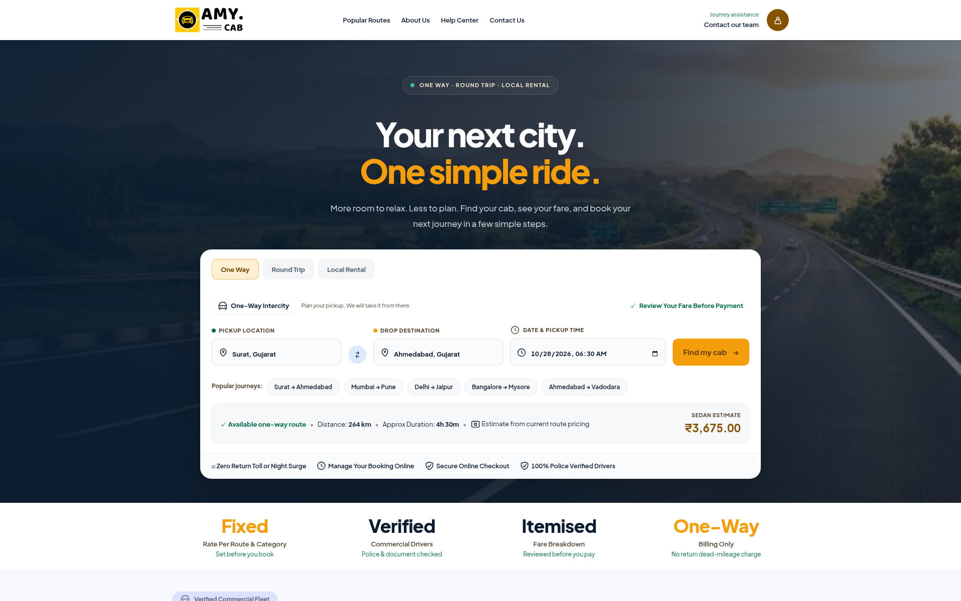 Screenshot of amy.cab