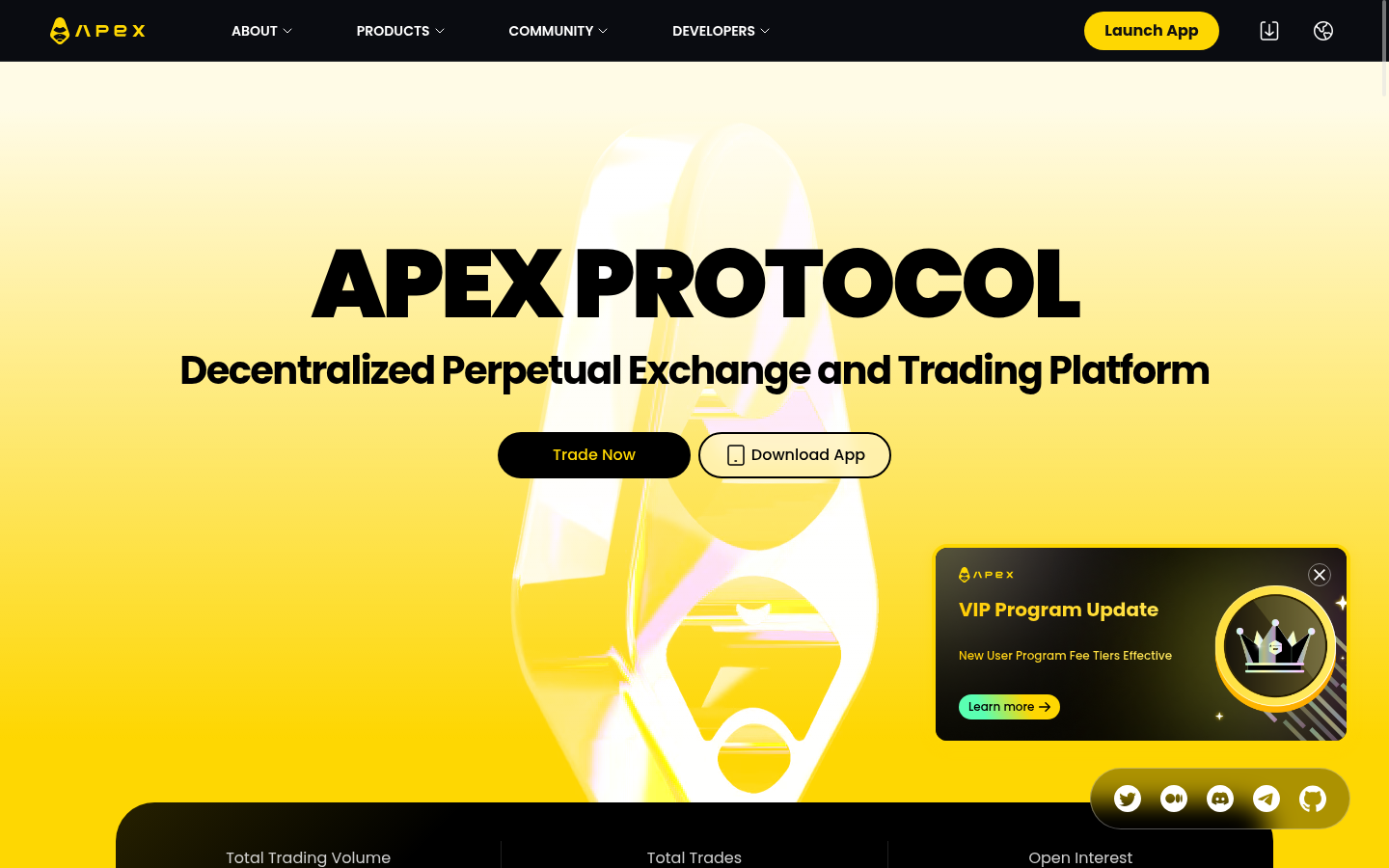 Screenshot of apex.exchange