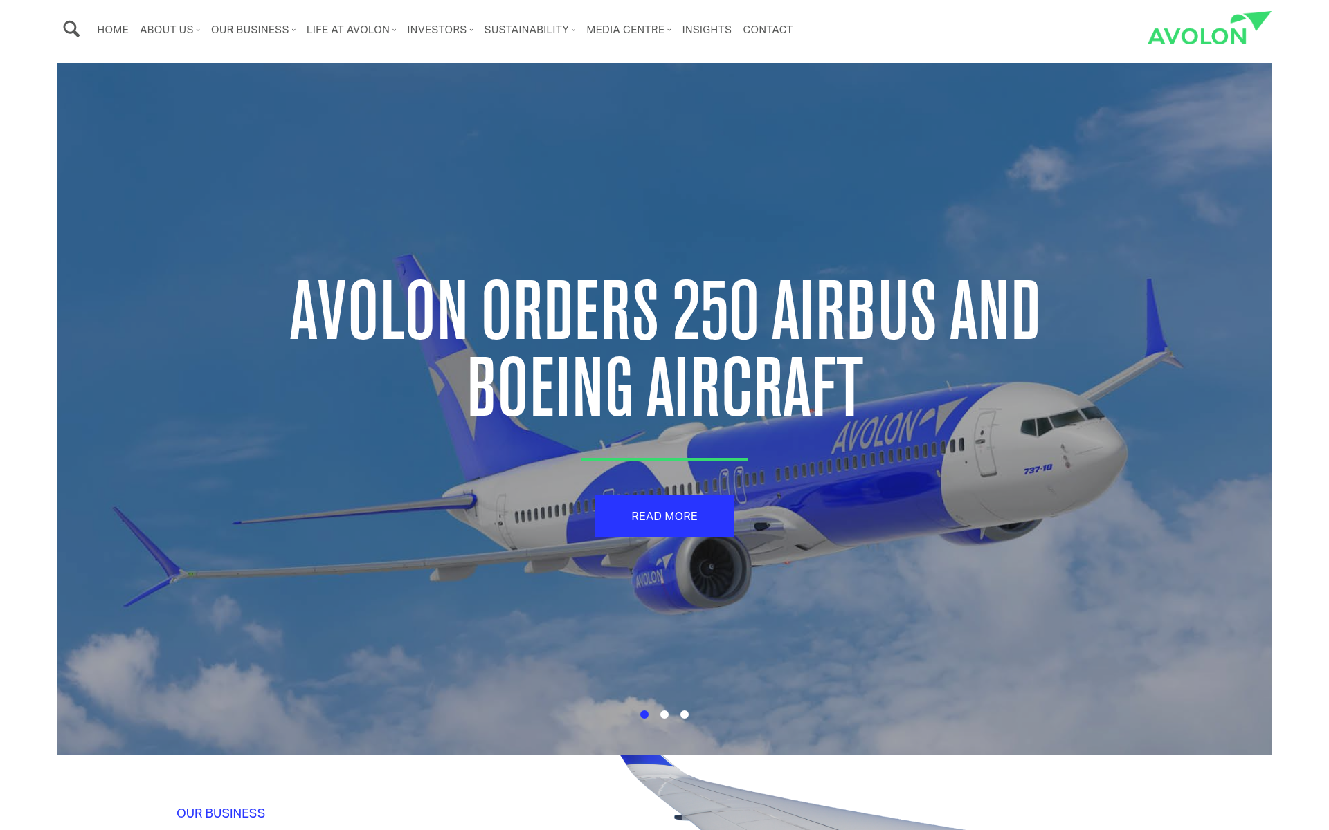 Screenshot of avolon.aero