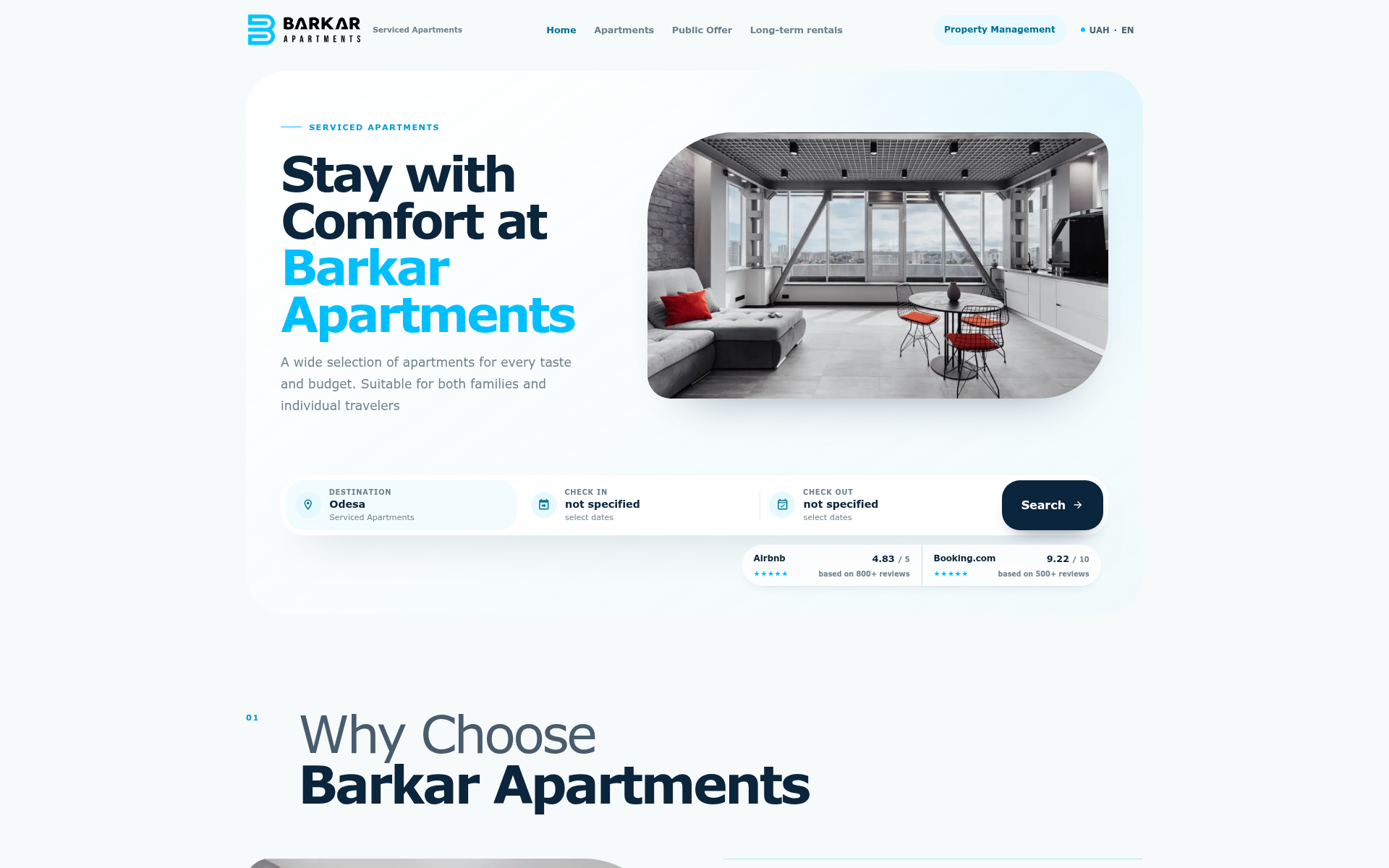 Screenshot of barkar.apartments