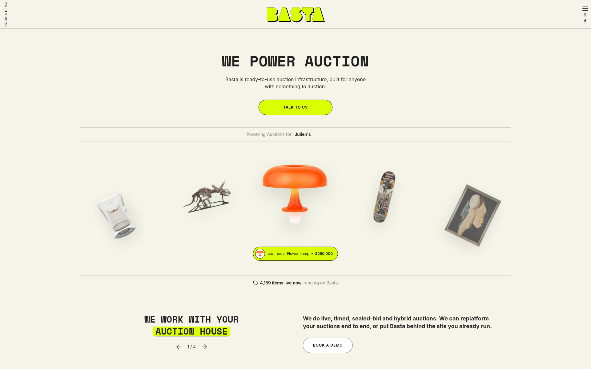 Screenshot of basta.auction