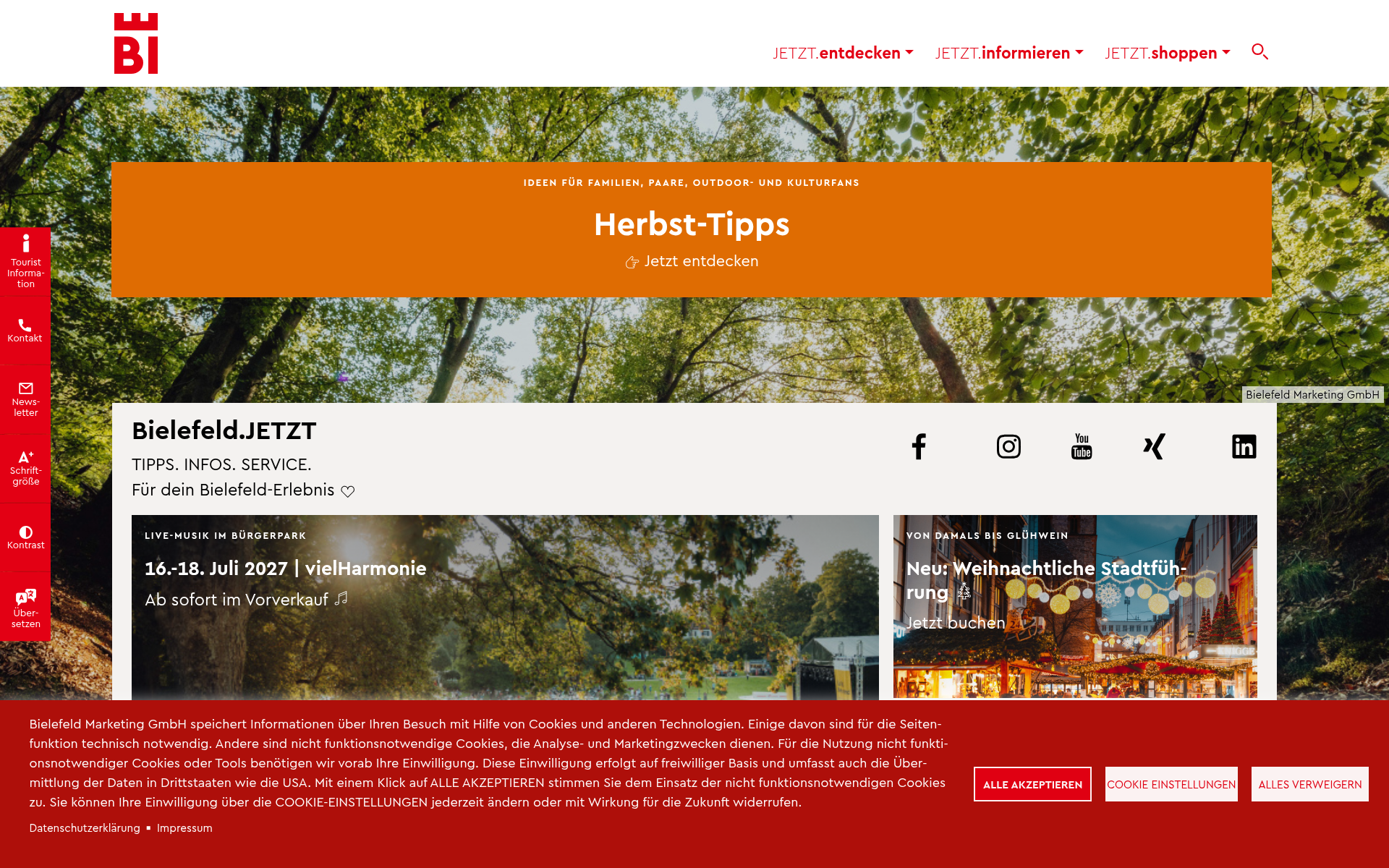 Screenshot of bielefeld.jetzt