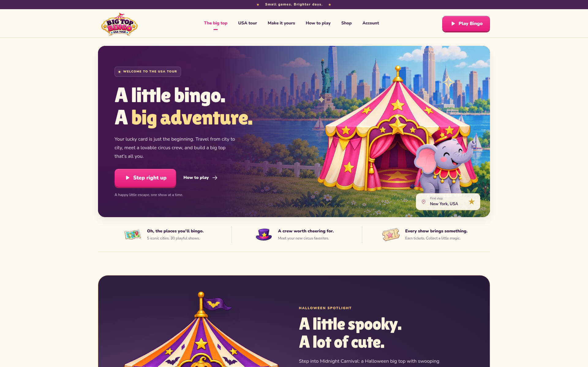 Screenshot of bigtop.bingo