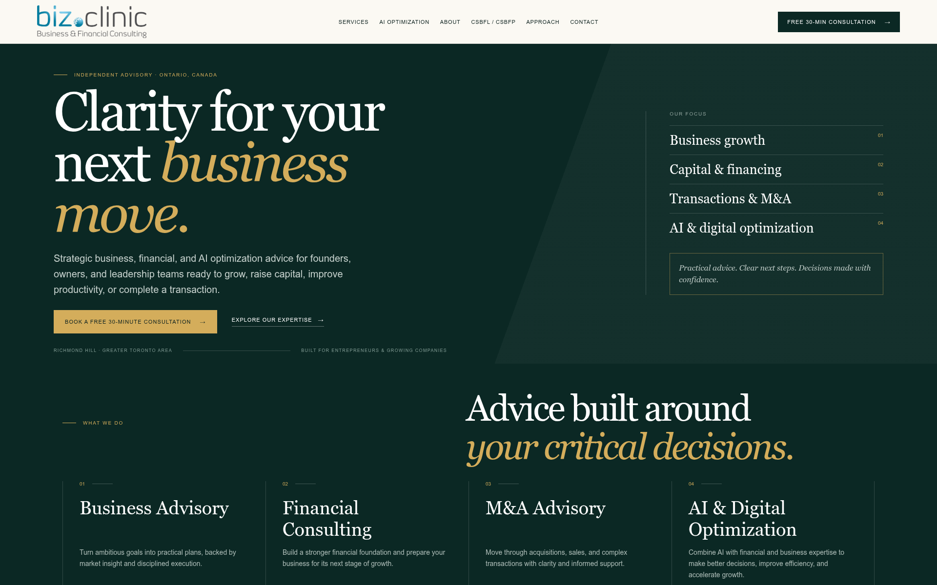 Screenshot of biz.clinic