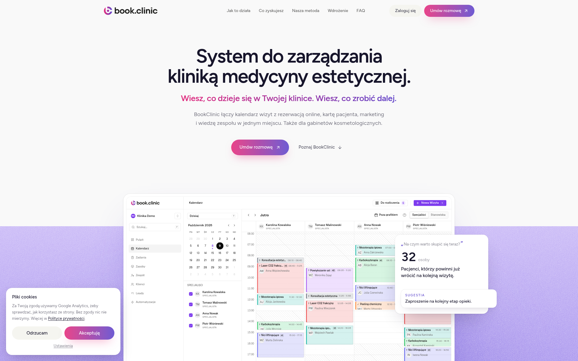 Screenshot of book.clinic