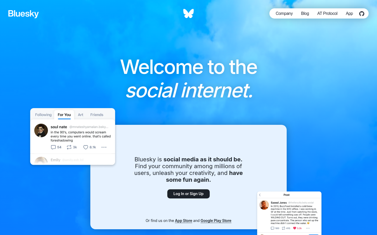 Screenshot of bsky.social