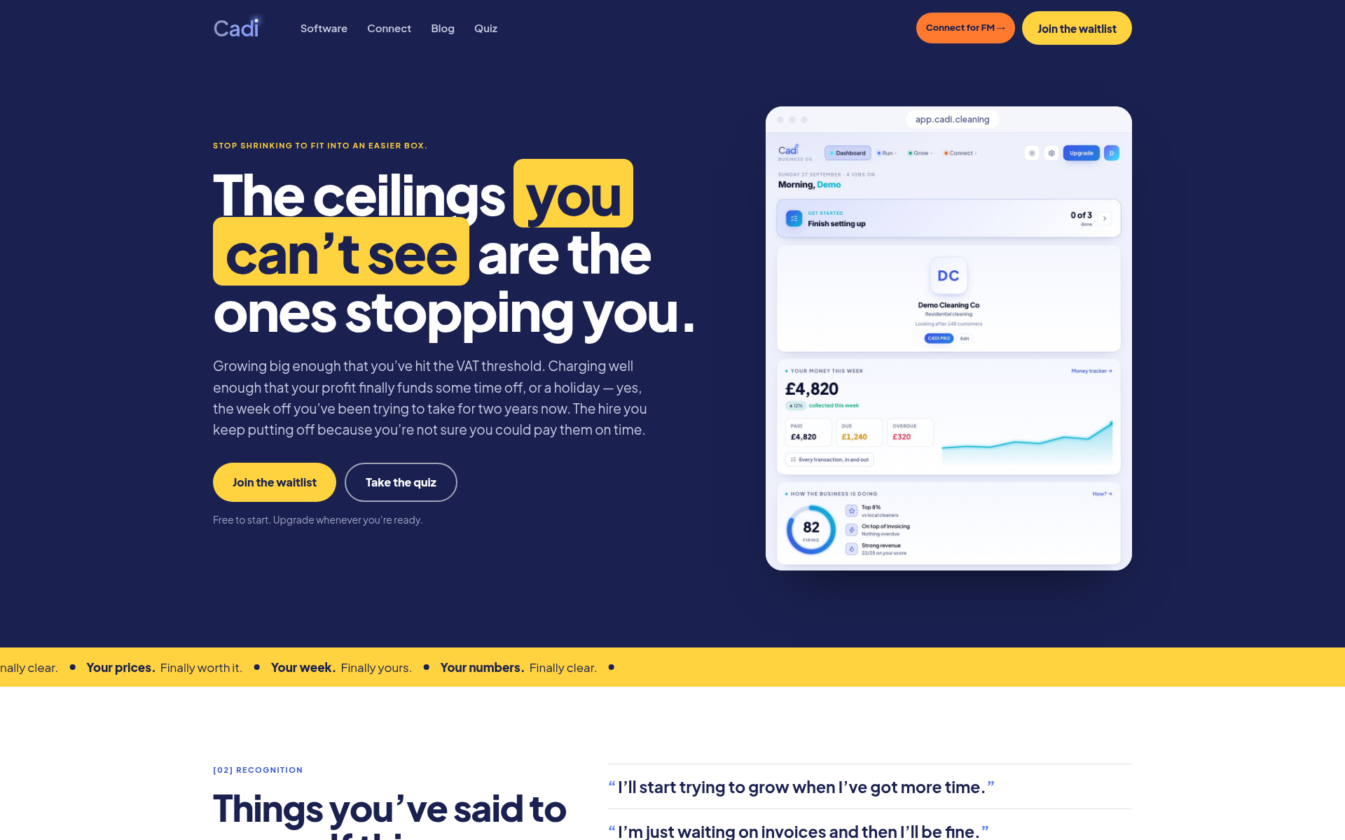 Screenshot of cadi.cleaning