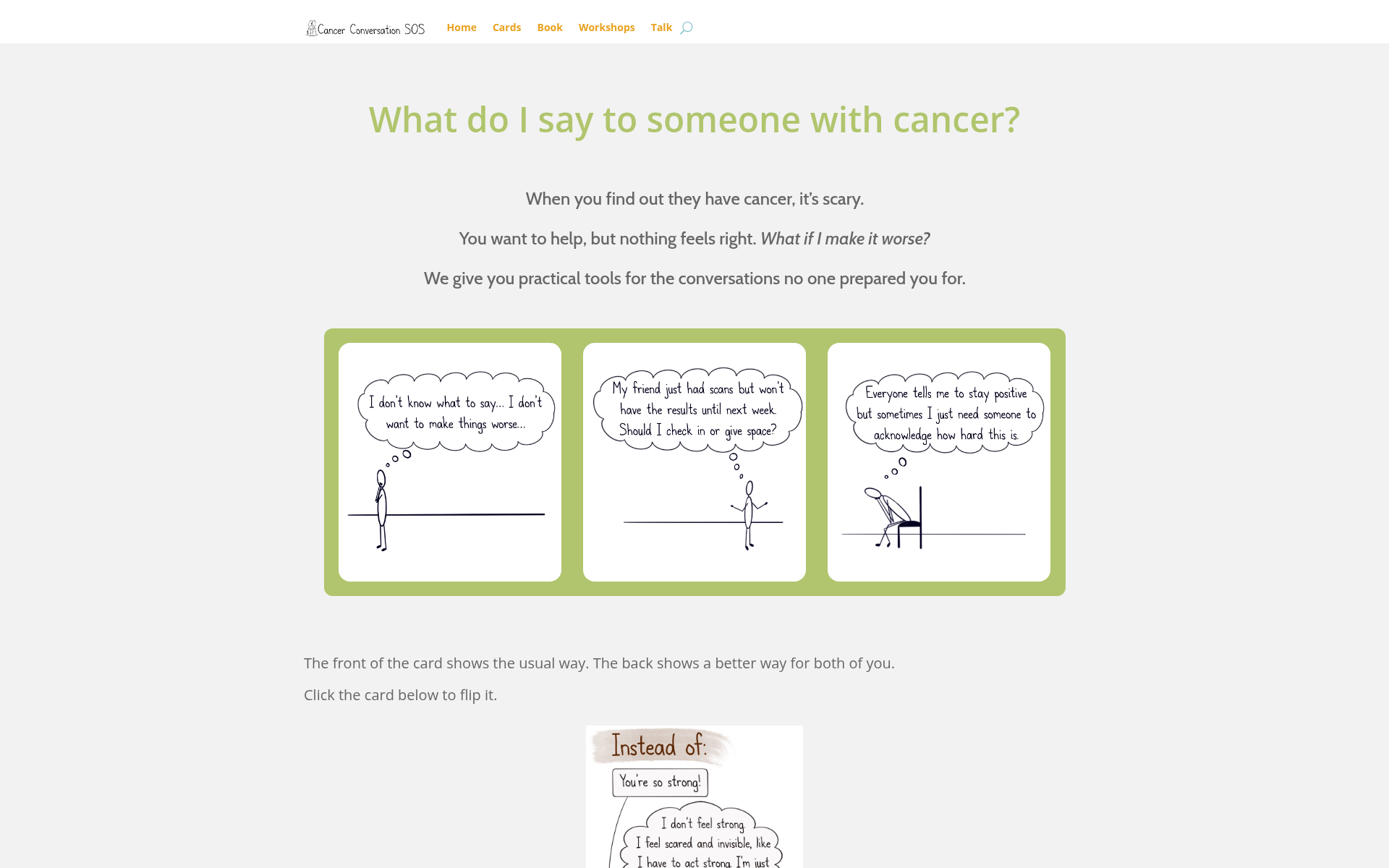 Screenshot of cancer.cards