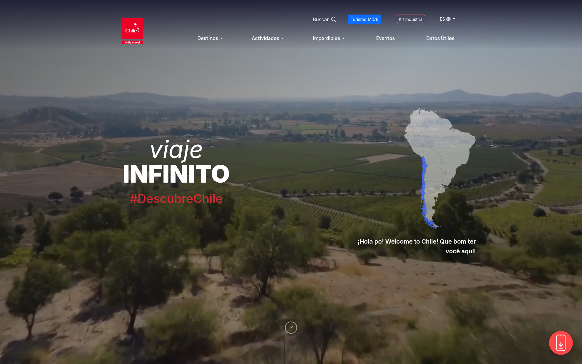 Screenshot of chile.travel