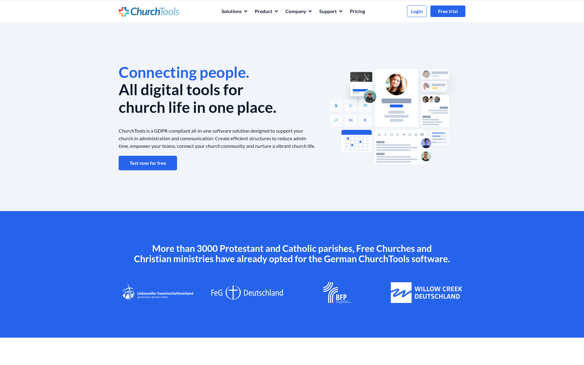 Screenshot of church.tools
