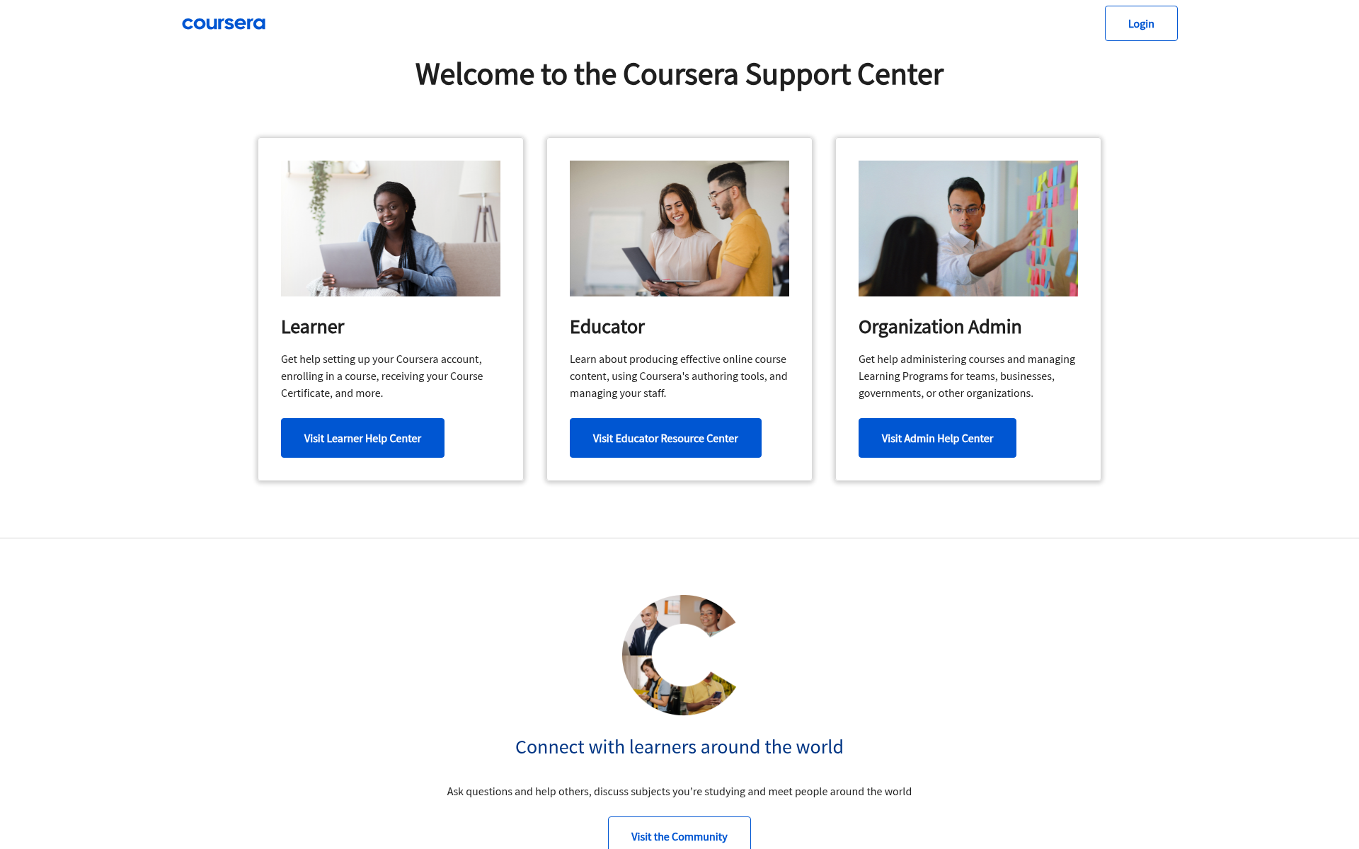 Screenshot of coursera.support