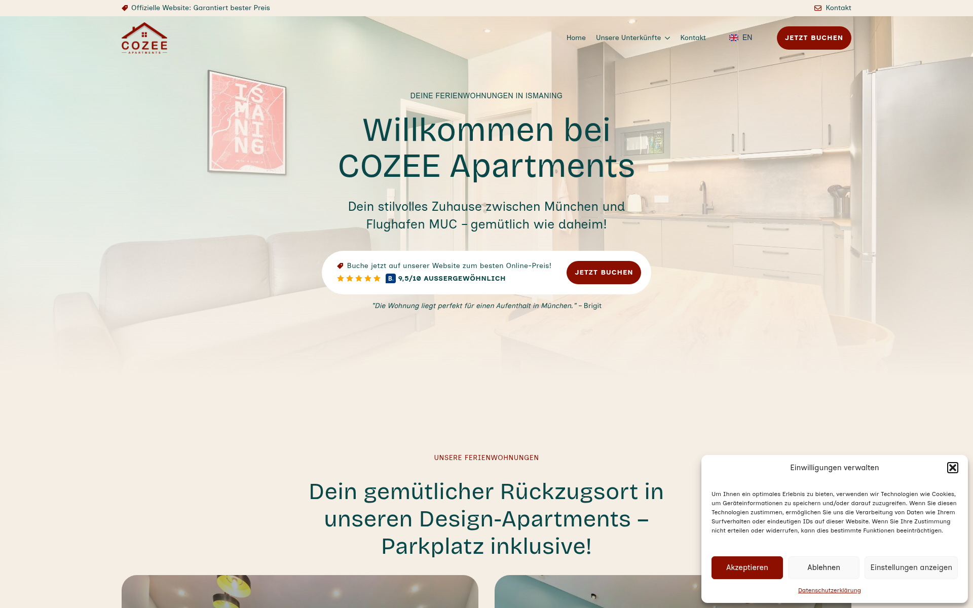 Screenshot of cozee.apartments