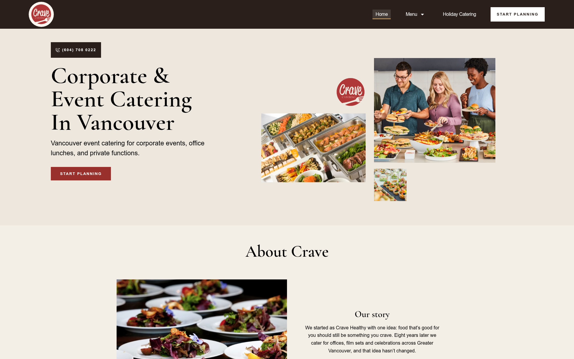 Screenshot of crave.catering