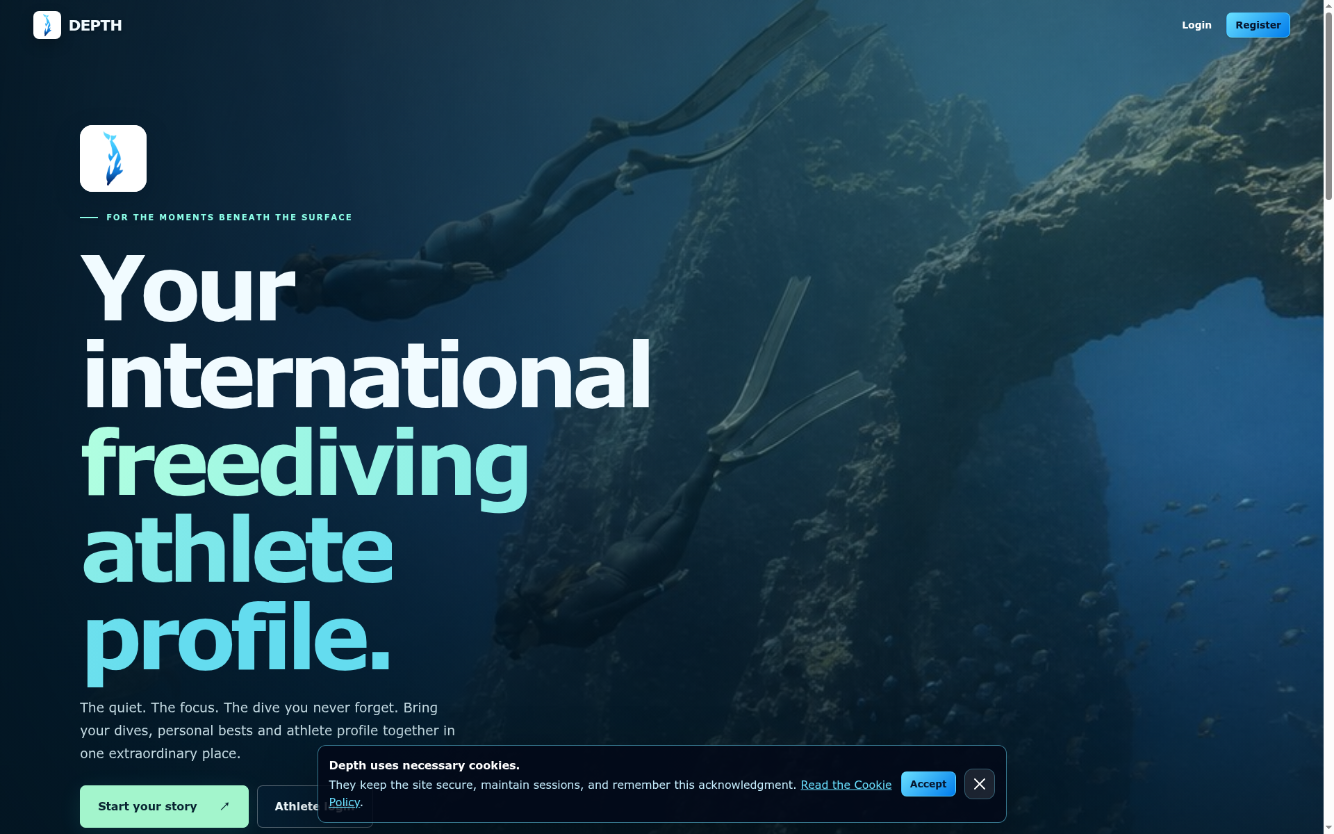 Screenshot of depth.blue