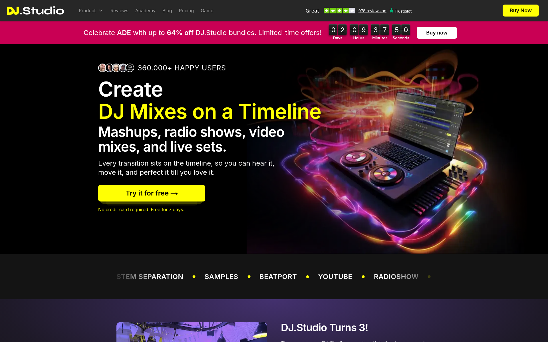 Screenshot of dj.studio