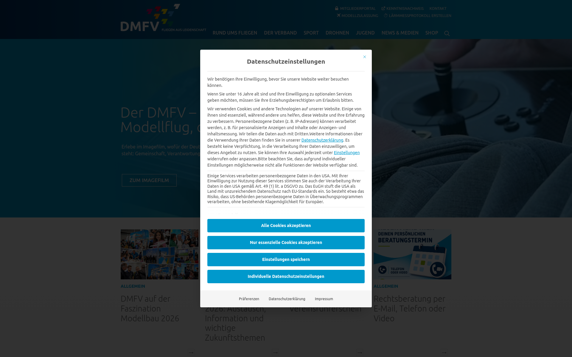 Screenshot of dmfv.aero
