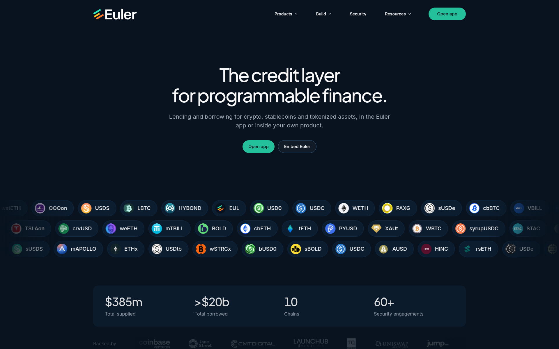 Screenshot of euler.finance