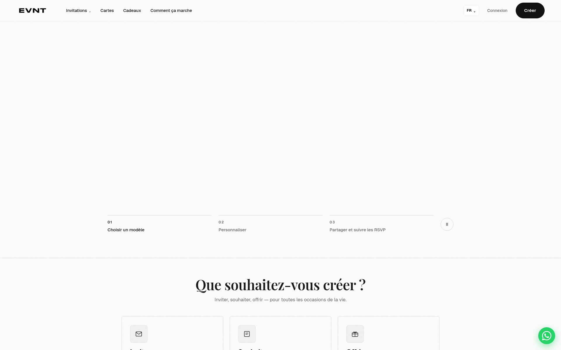 Screenshot of evnt.cards