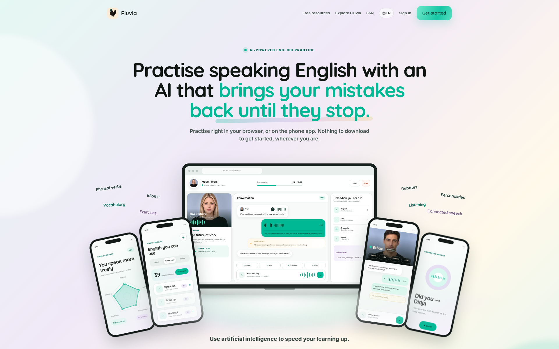 Screenshot of fluvia.chat