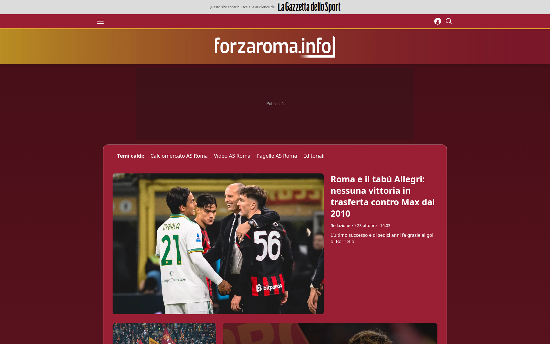 Screenshot of forzaroma.info
