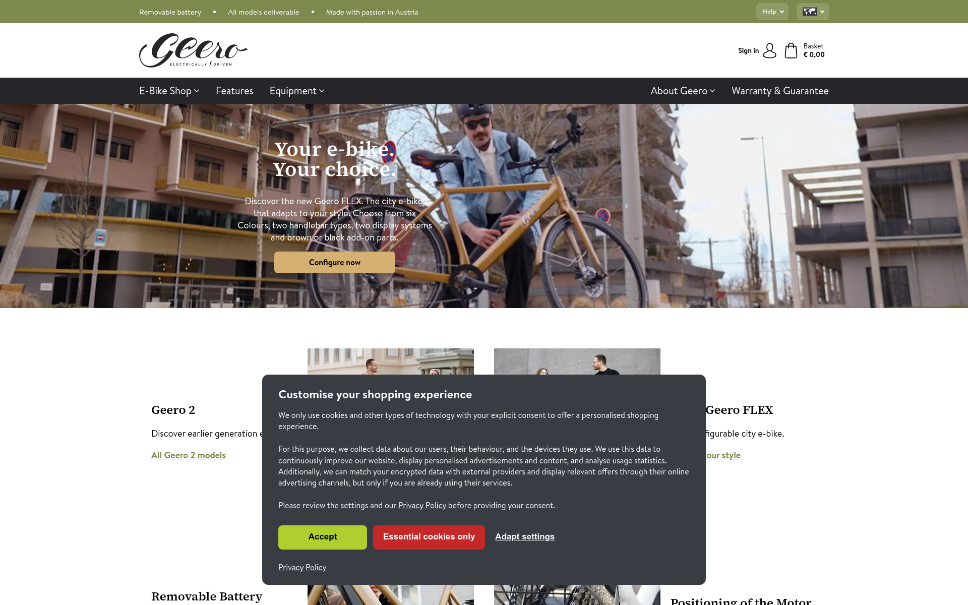 Screenshot of geero.bike