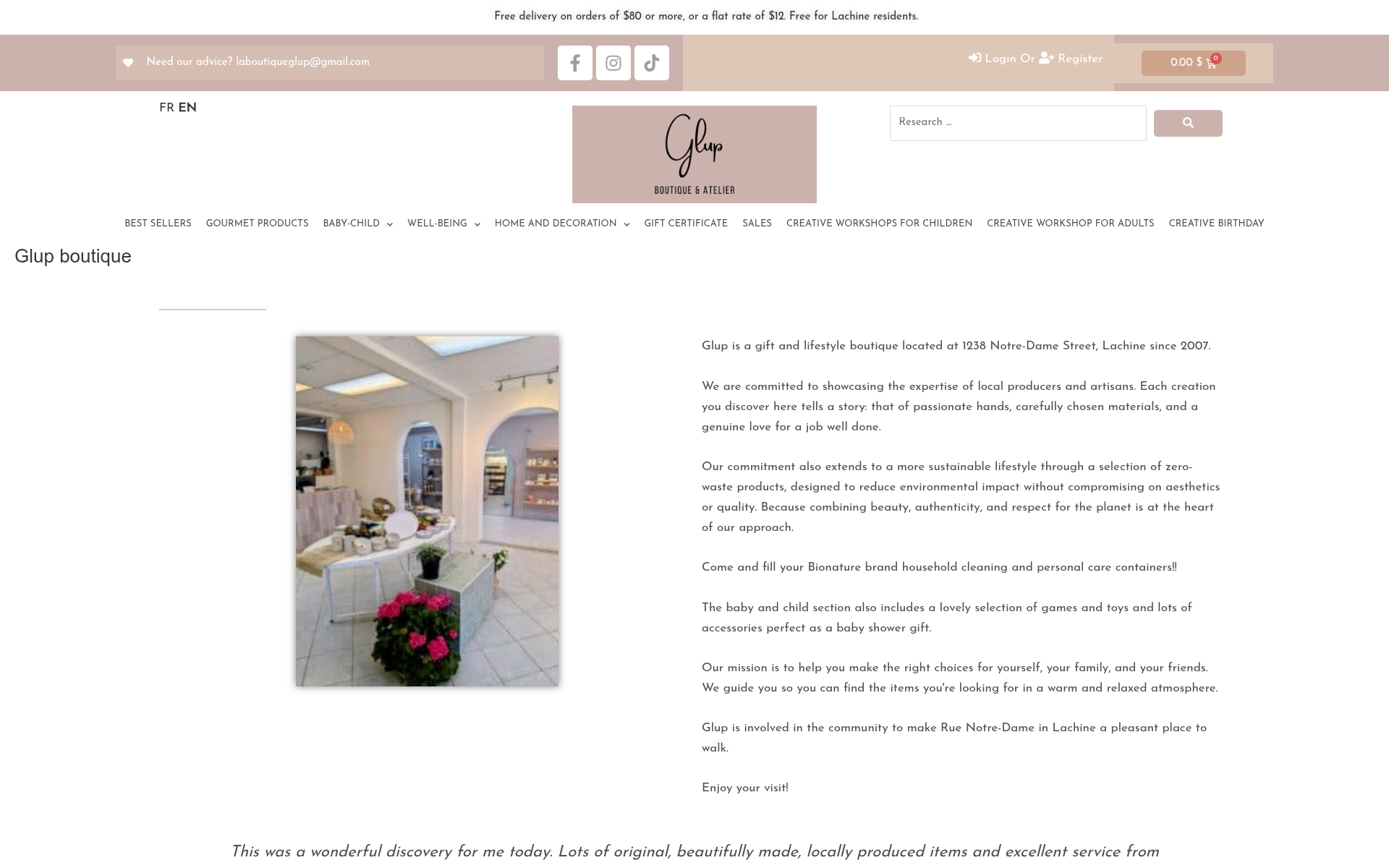 Screenshot of glup.boutique