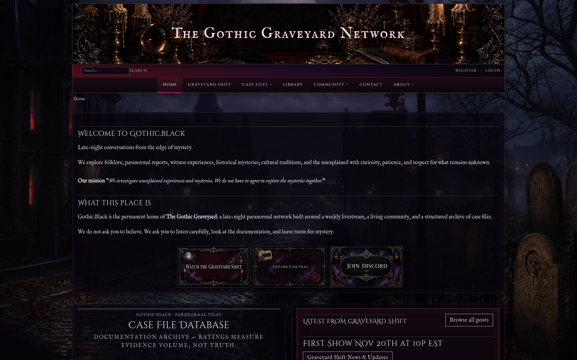 Screenshot of gothic.black