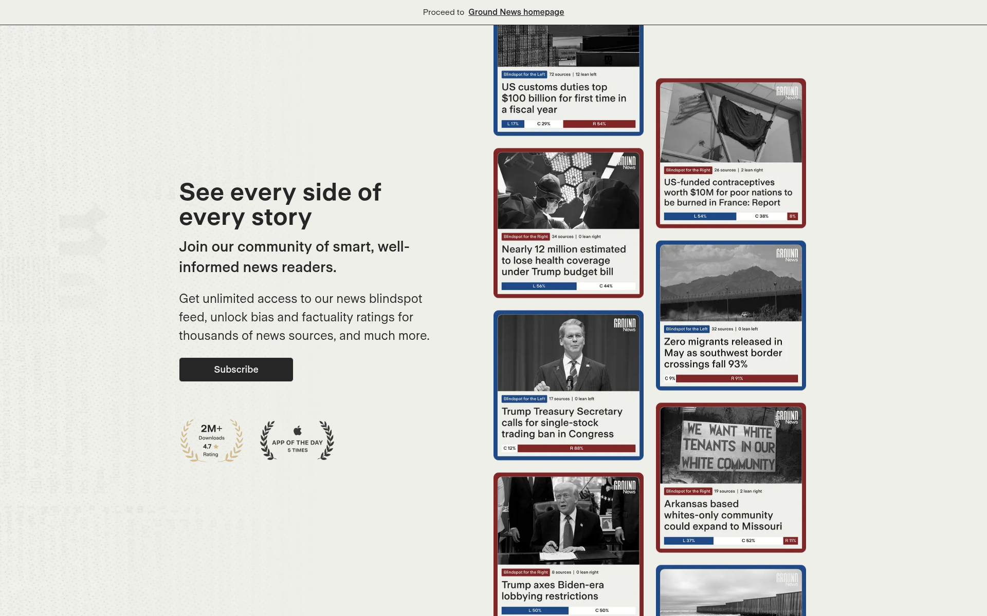 Screenshot of ground.news