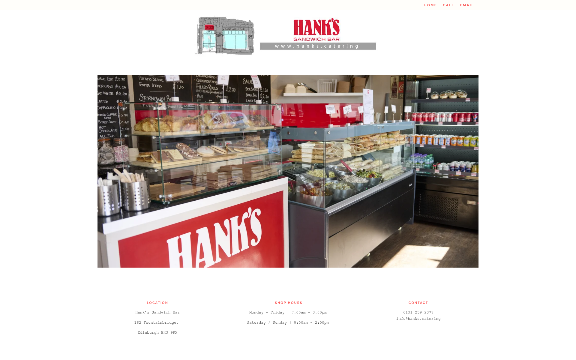 Screenshot of hanks.catering