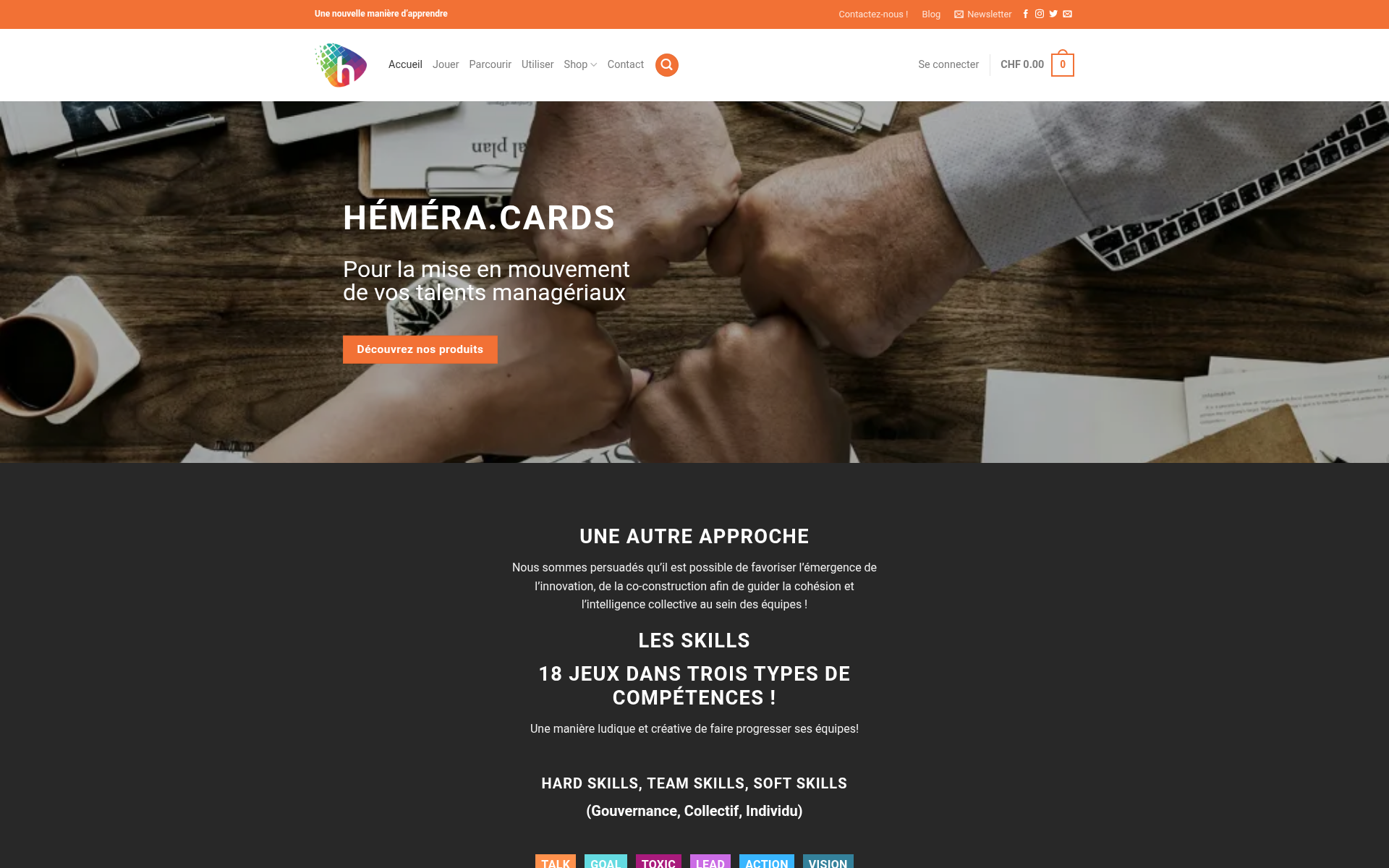 Screenshot of hemera.cards