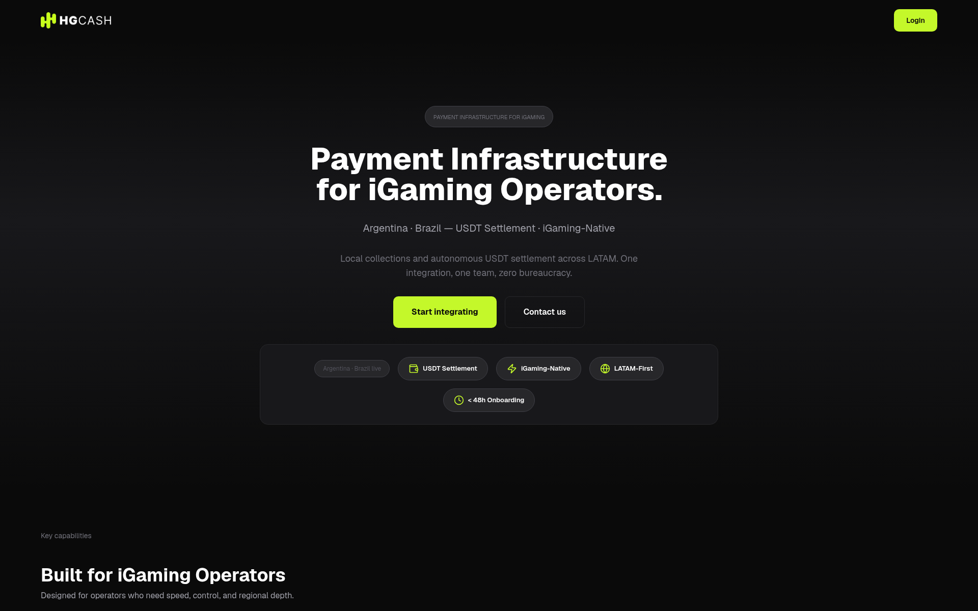 Screenshot of hg.cash