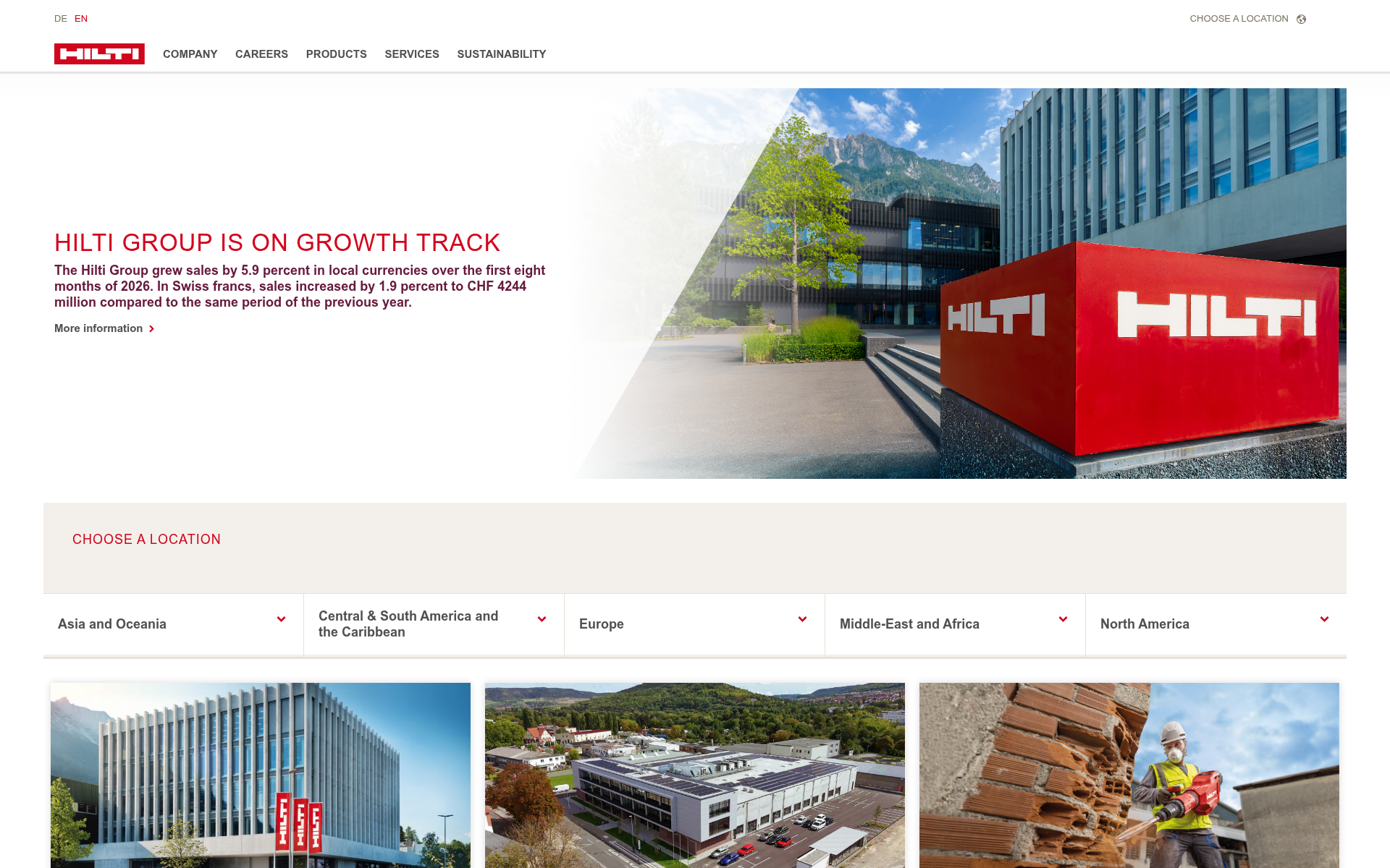 Screenshot of hilti.group