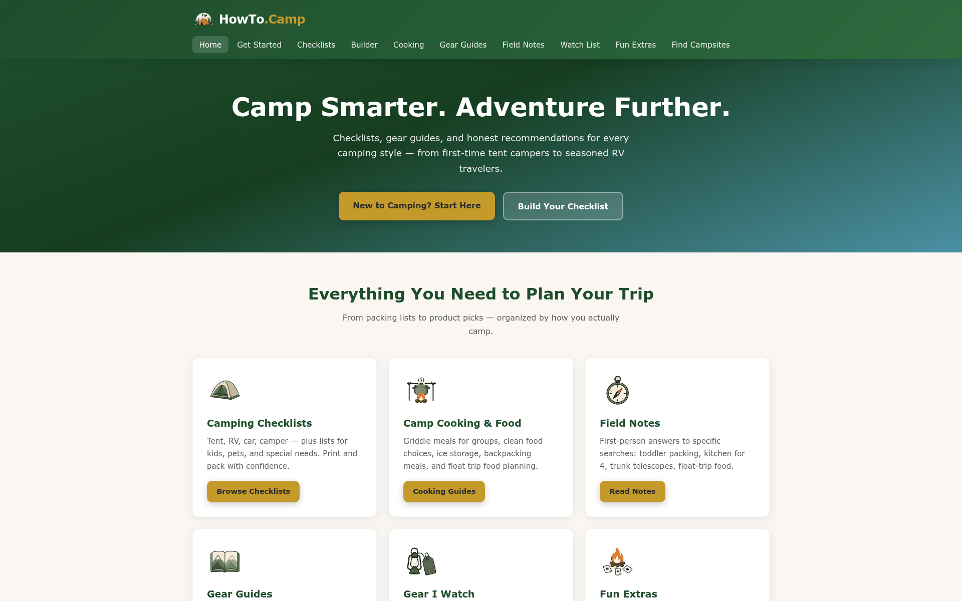 Screenshot of howto.camp