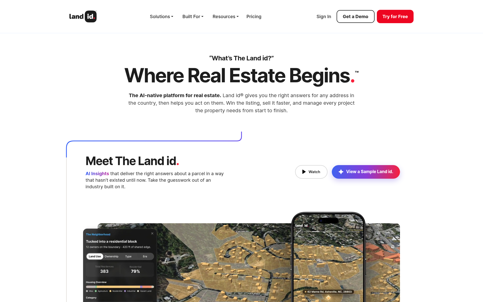 Screenshot of id.land