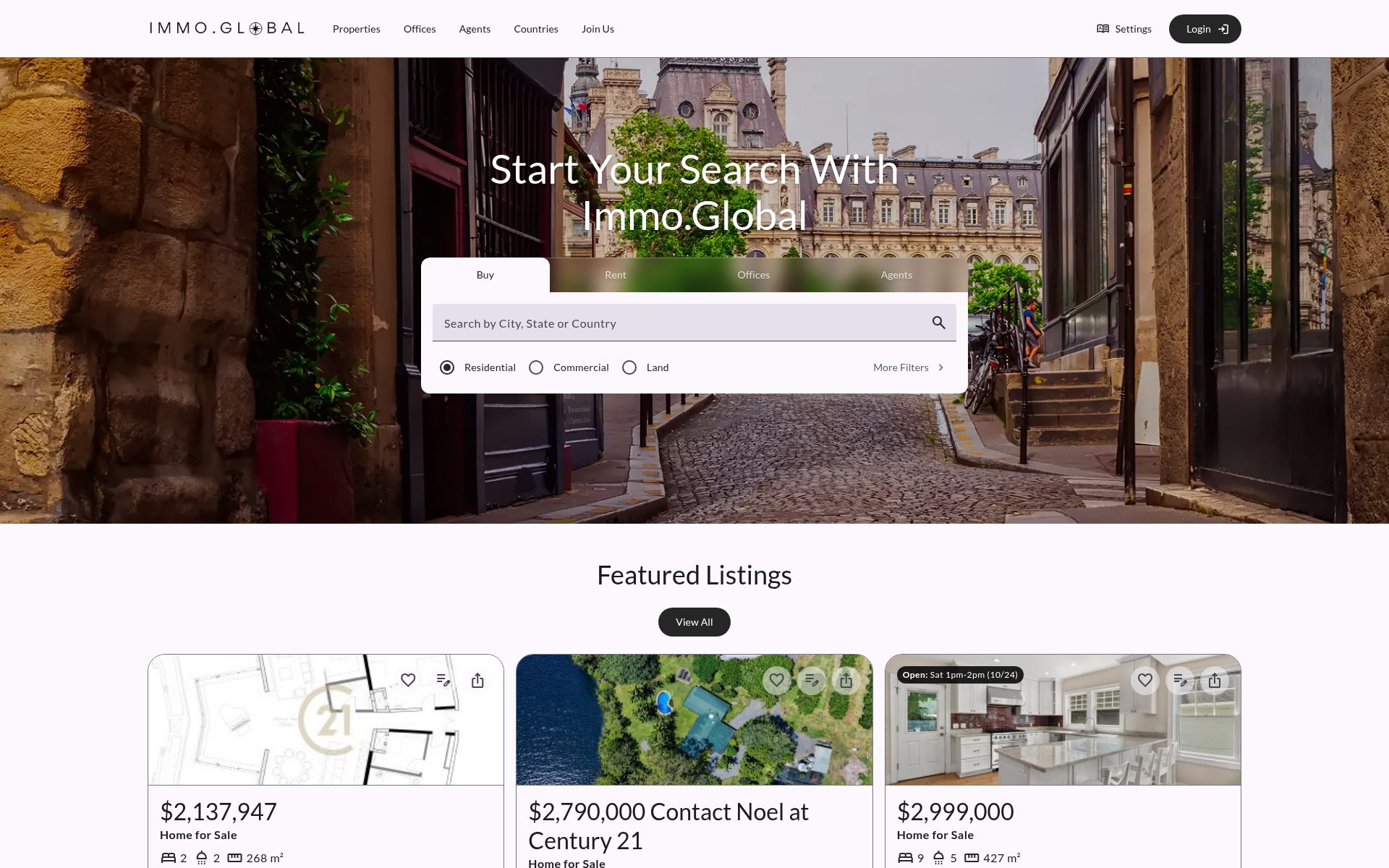 Screenshot of immo.global