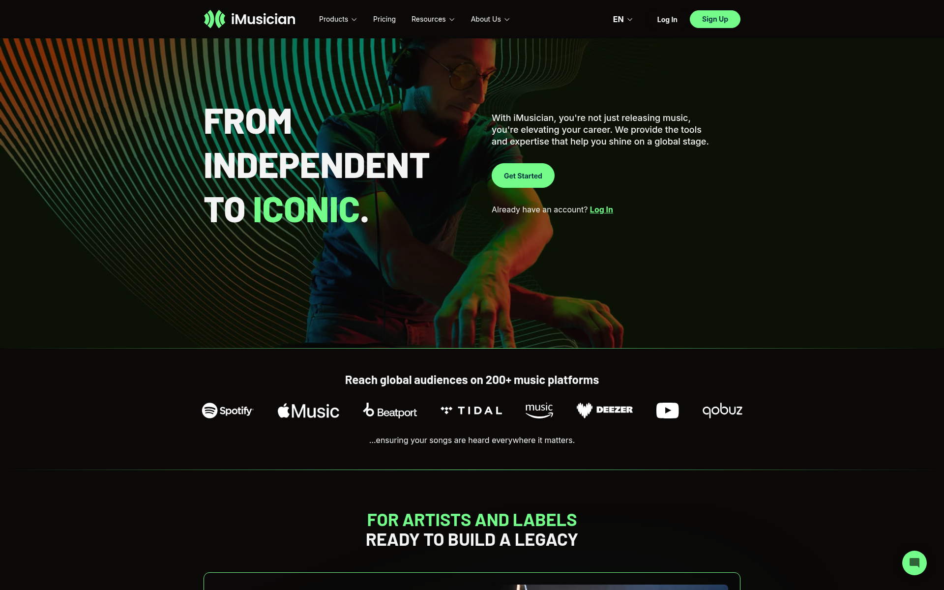 Screenshot of imusician.pro