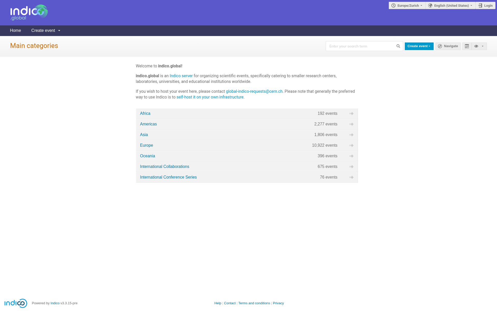 Screenshot of indico.global