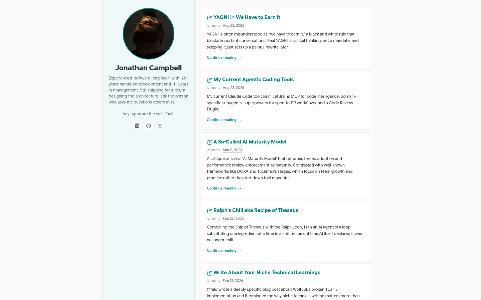 Screenshot of jon.camp