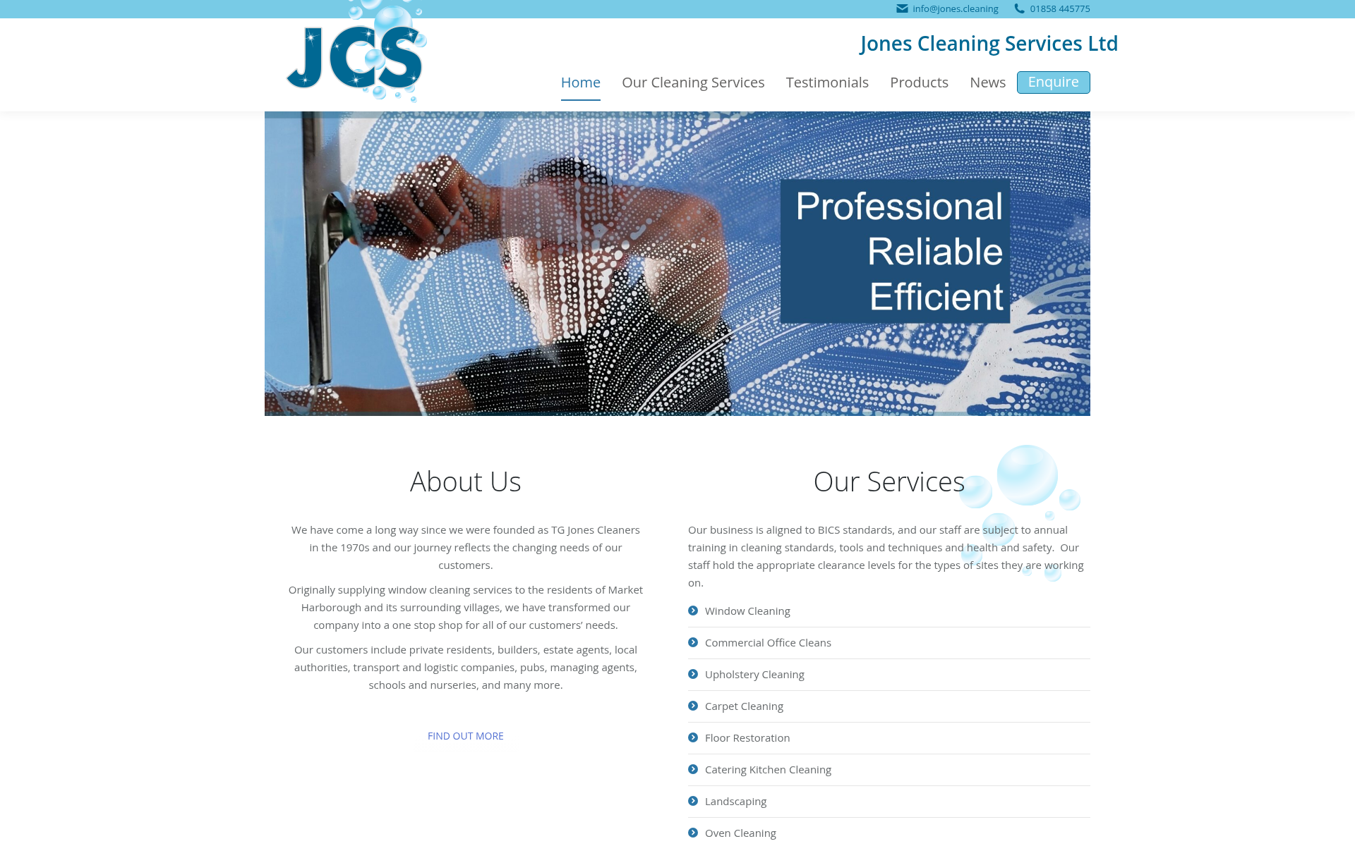 Screenshot of jones.cleaning