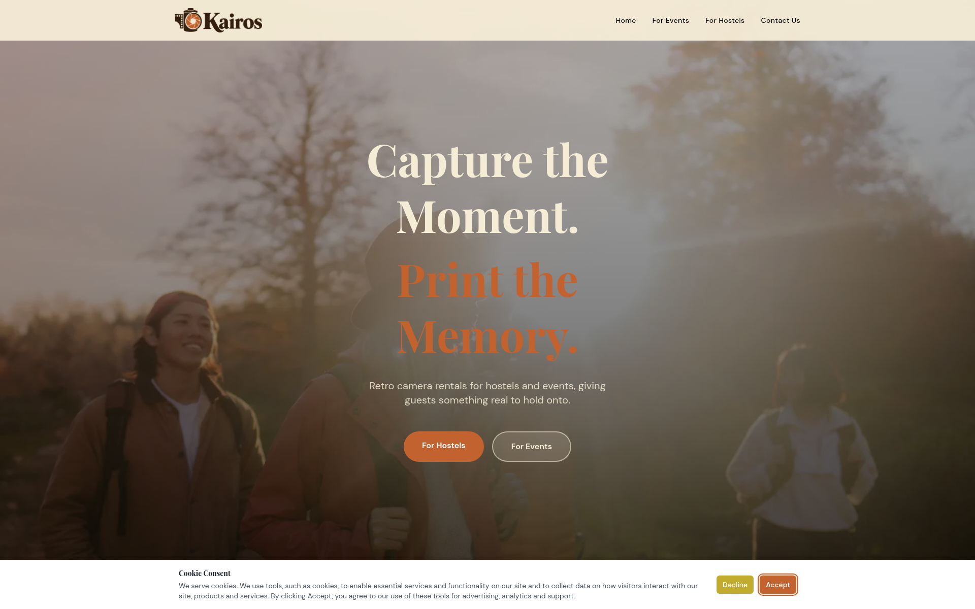 Screenshot of kairos.camera