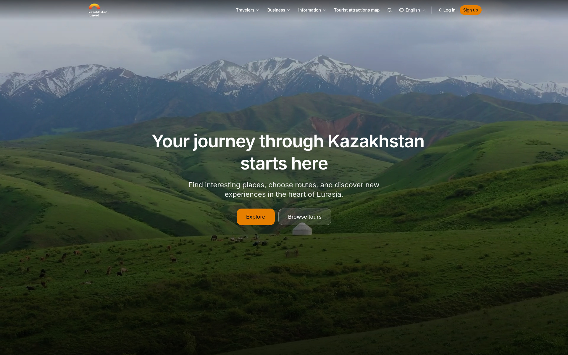 Screenshot of kazakhstan.travel