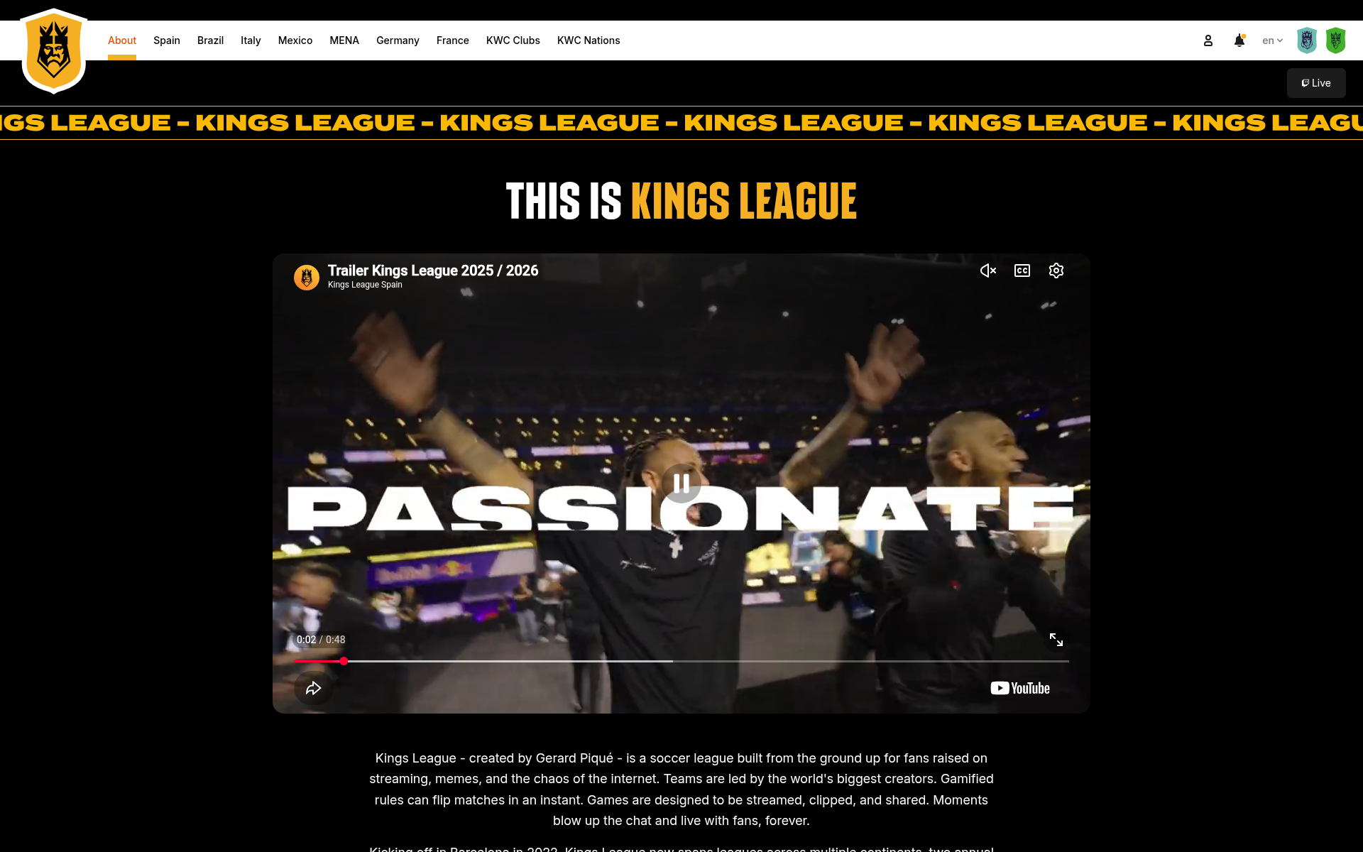 Screenshot of kingsleague.pro
