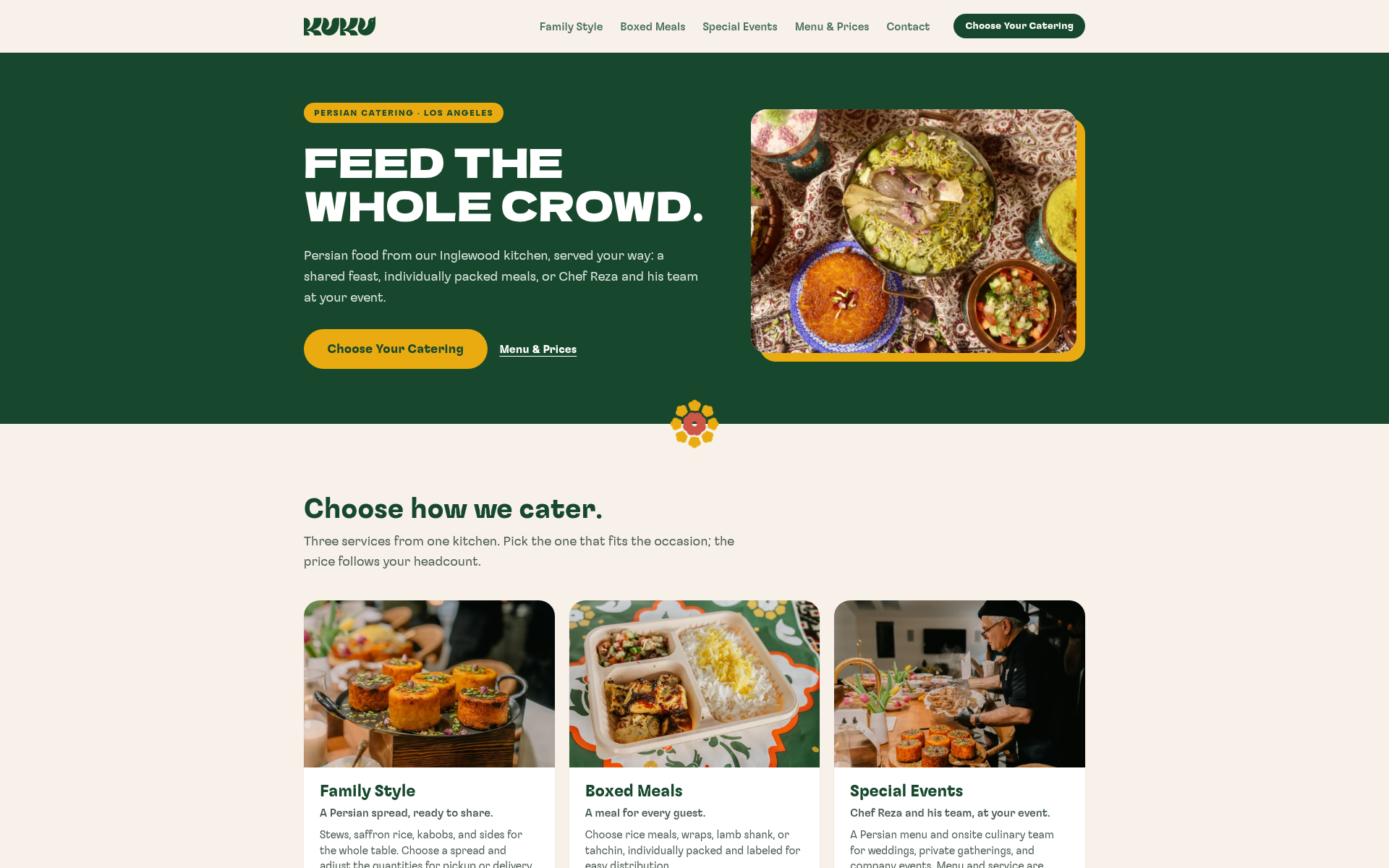 Screenshot of kuku.catering